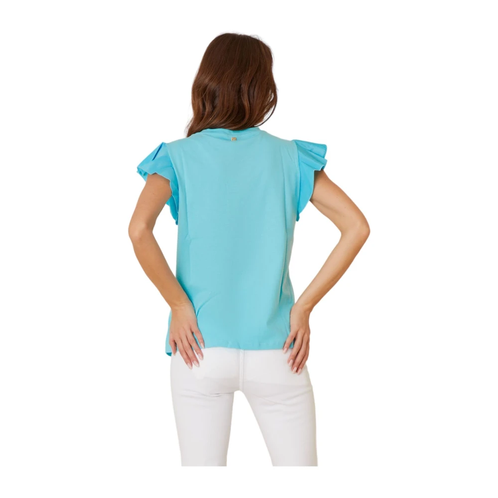 Manila Grace Stijlvolle Blouse voor Vrouwen Blue Dames
