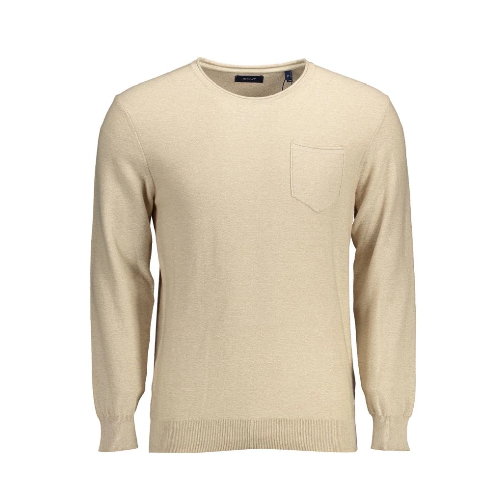 Gant , Round-Neck Knitwear, Male, Beige, 2XL, Clothing - Image 3