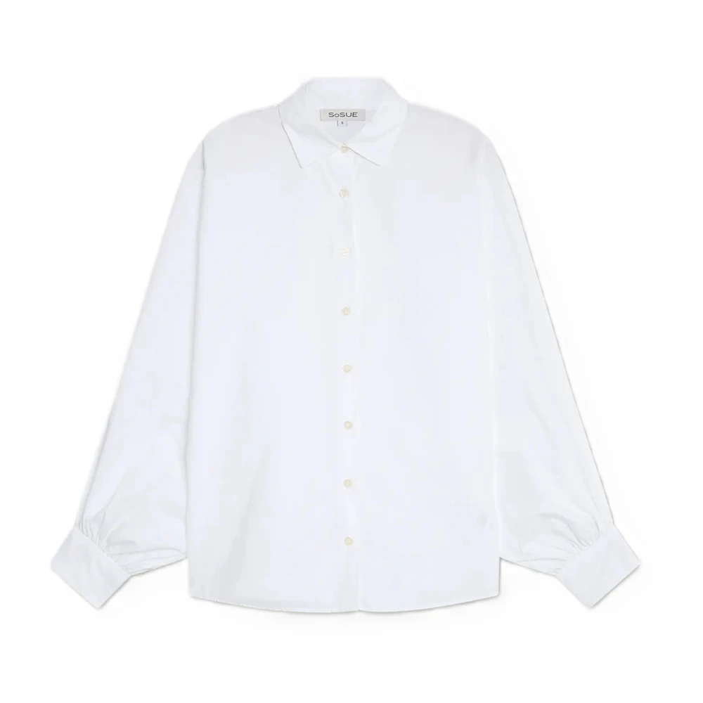 SoSUE Slim Antonia Blus Med Knappar White, Dam