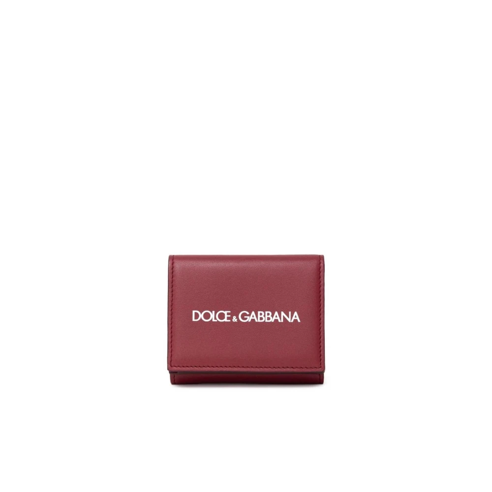 Dolce & Gabbana Men's Red Wallets & Cardholders, One Size, Calfskin Wallet For