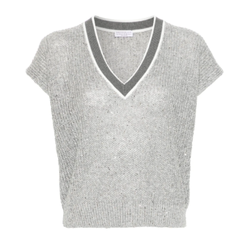 BRUNELLO CUCINELLI Luxe Cashmere Sweaters Gray Dames
