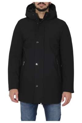 Lungo Con Capp. Softshell Bonded Bottoni In Metallo