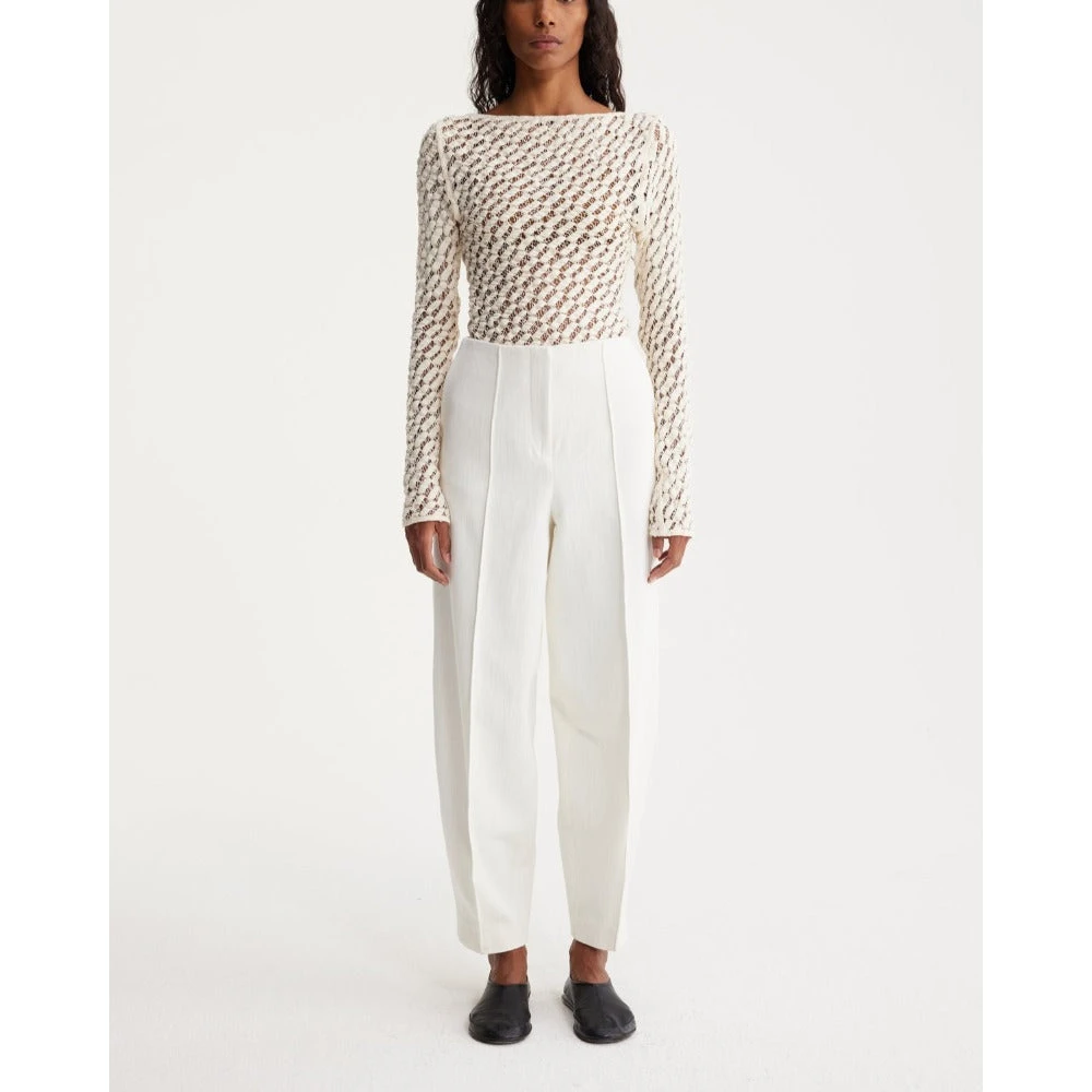 Róhe Cropped Barrel Leg Broek Beige Dames