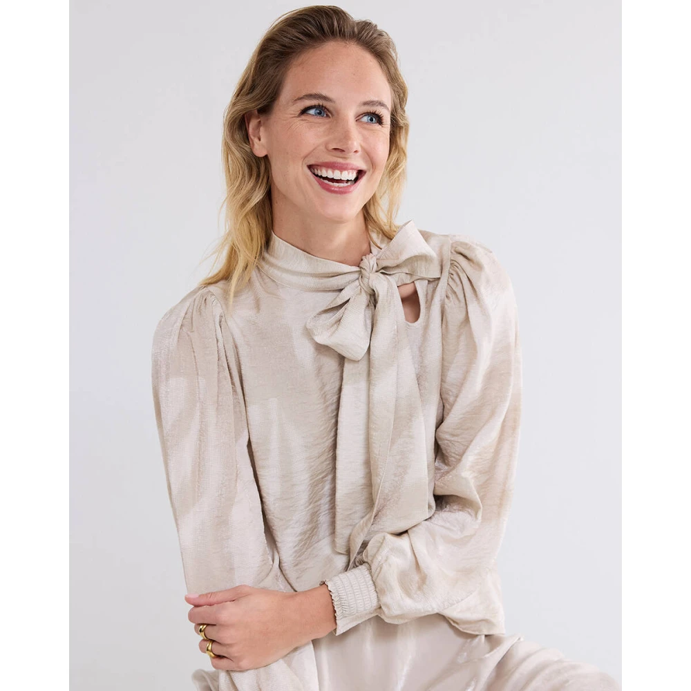 Summum Woman Veren Lange Mouw Top Beige Dames