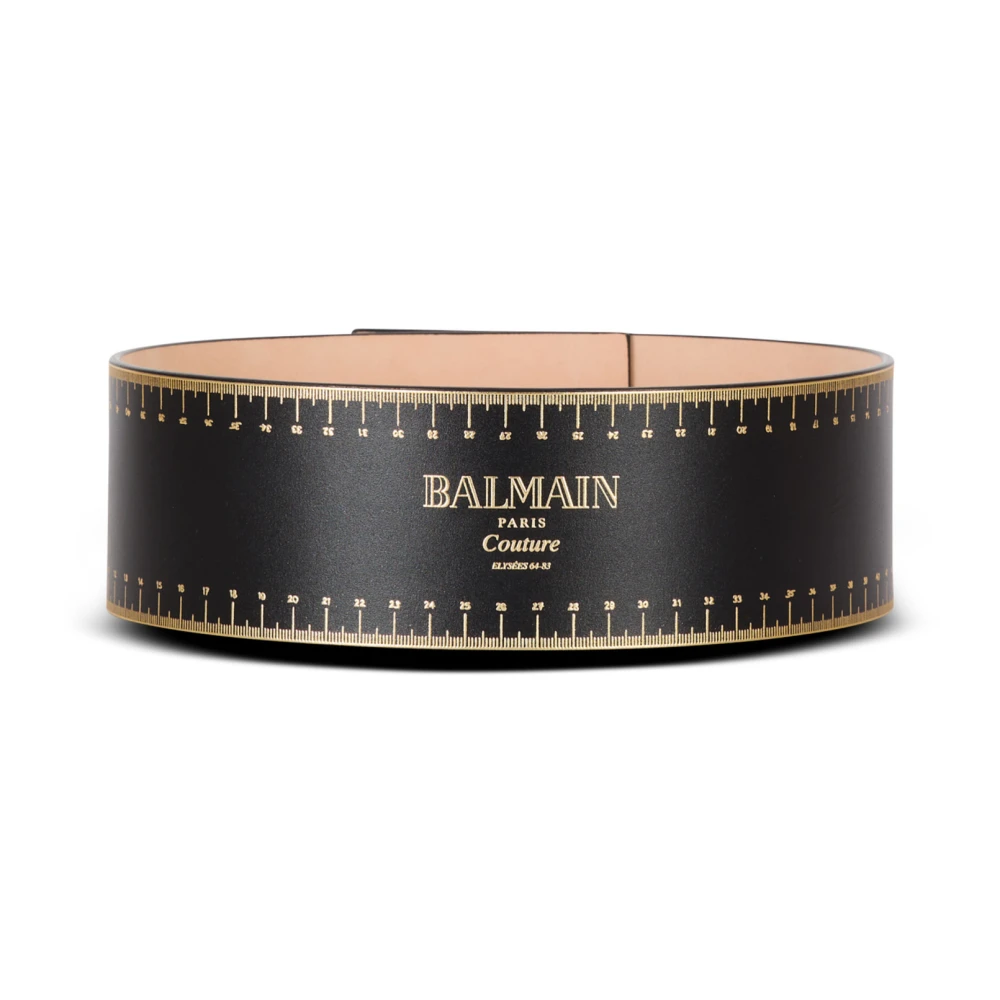 Balmain Taille riem in bedrukt Couture leer Black Dames