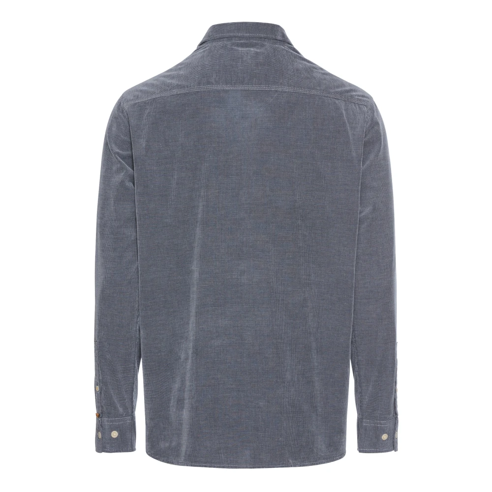 camel active Corduroy Regular Fit Overhemd met Lange Mouwen Blue Heren
