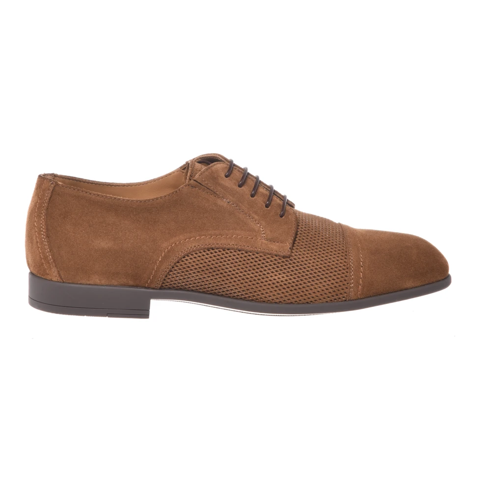 Baldinini Uomo Marrone - Scarpe Stringate In Camoscio Stampato - Shoes - 40 Eu
