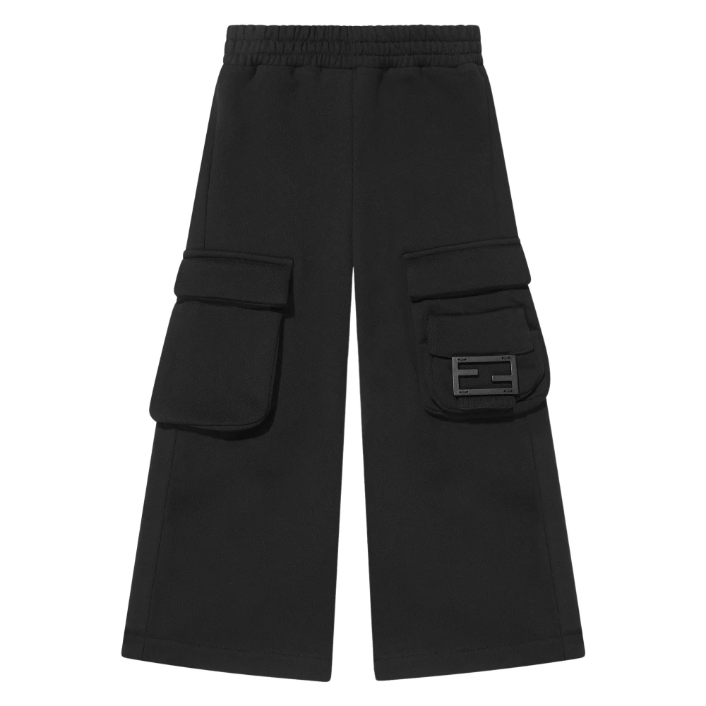 Fendi Girls Black Trousers,, Baguette Pocket Trousers Size 12 Y