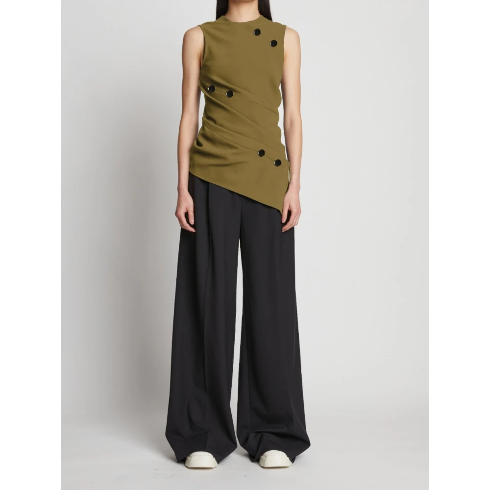Proenza Schouler Spiral Top met Diagonale Naden Beige Dames