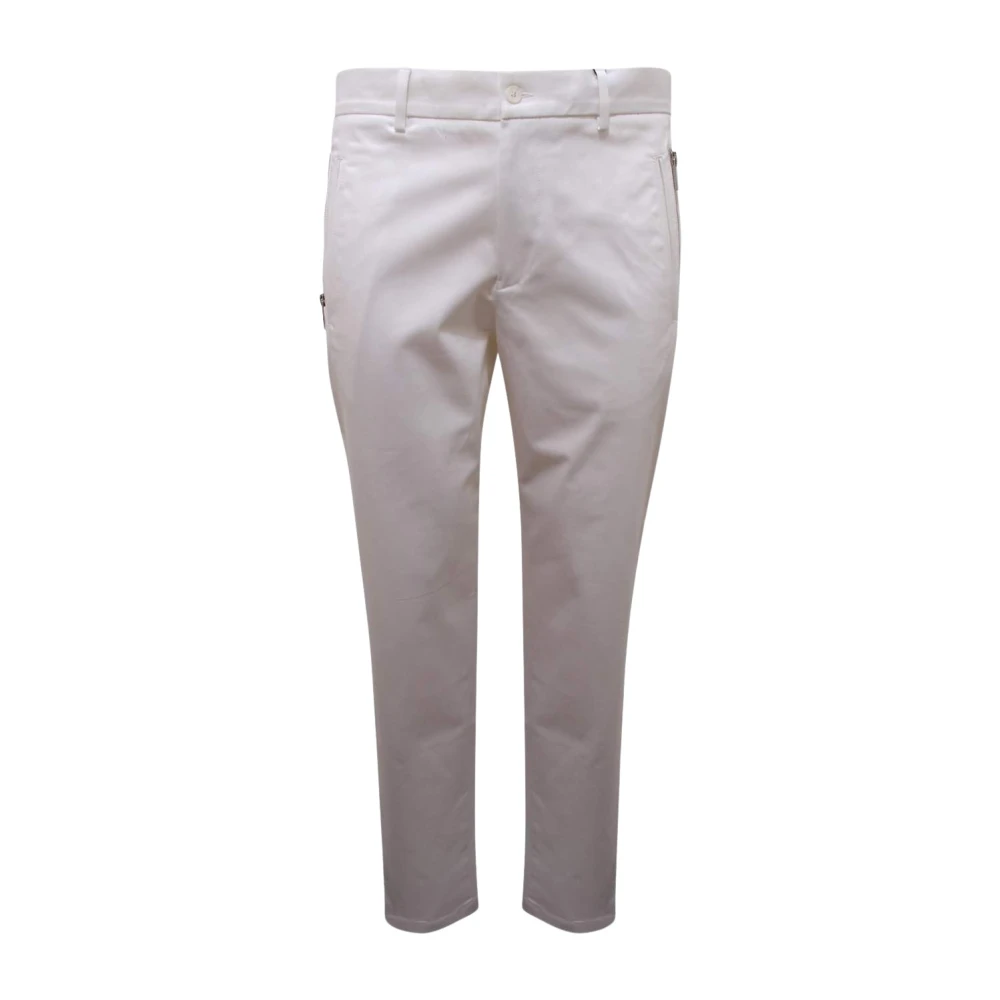 Armani Men's White Pantalone Emporio Trousers - Slim-Fit Trousers - M - Trousers