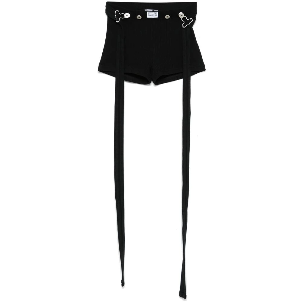 Jean Paul Gaultier Zwart Gedrapeerd Taille Elastische Band Black Dames