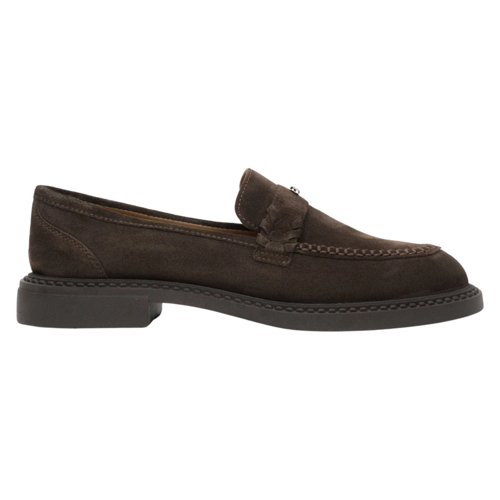Estro Women's Dark/Brown Penny Loafers Made Of Premium Italian Genuine Velour Er00116793
