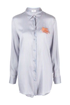 Silk Vertical Stripe Shirt