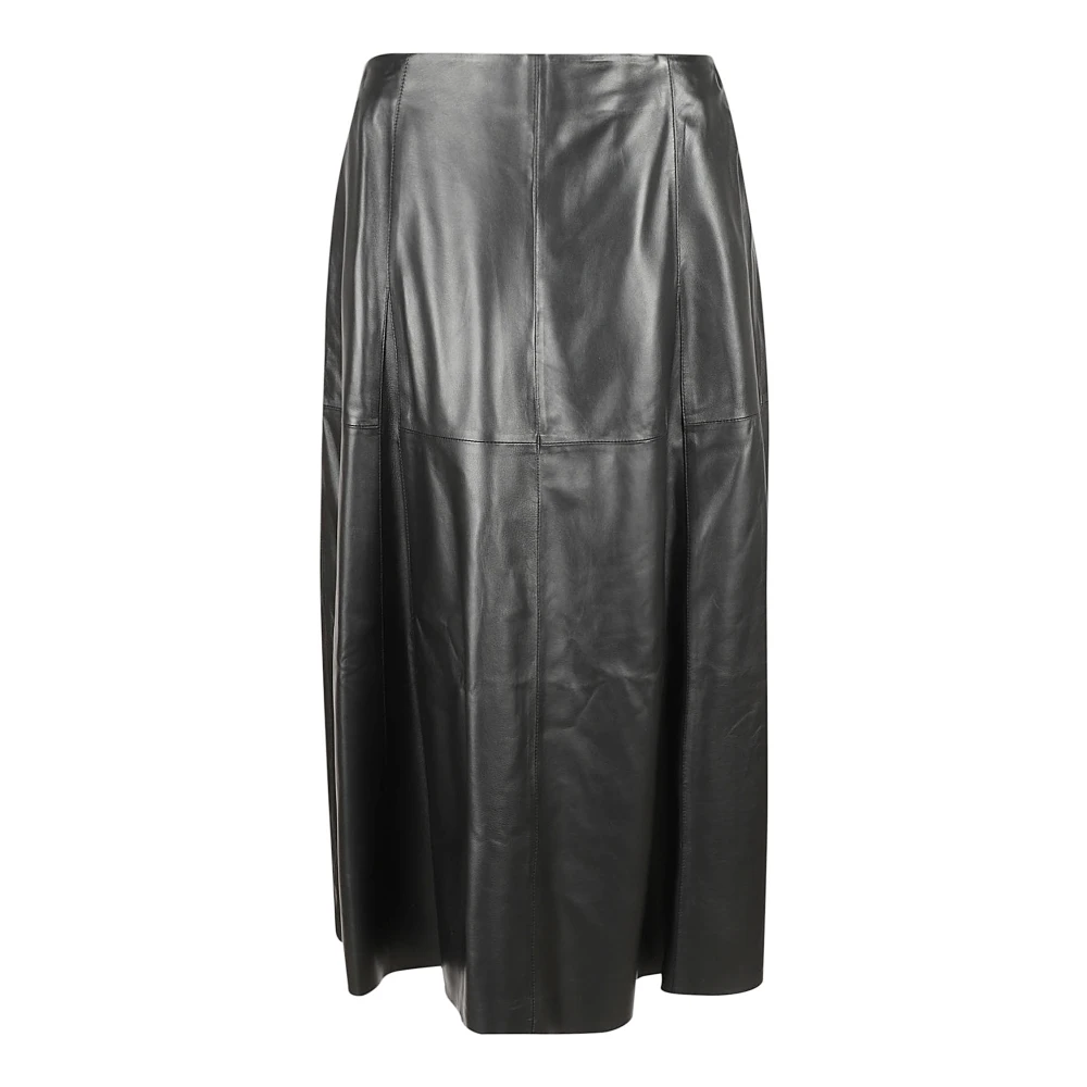 Arma Leren Zwarte Rok Black Dames