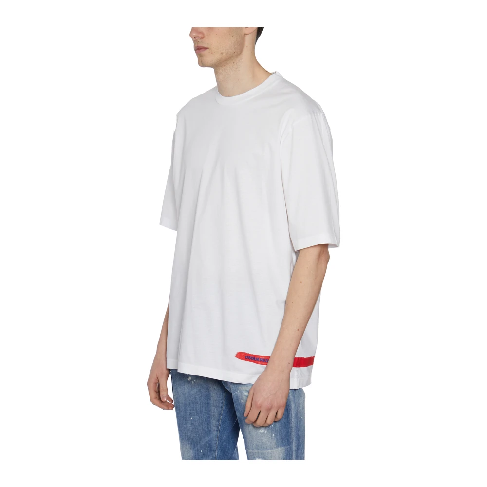 Dsquared2 Katoenen Print T-Shirt White Heren