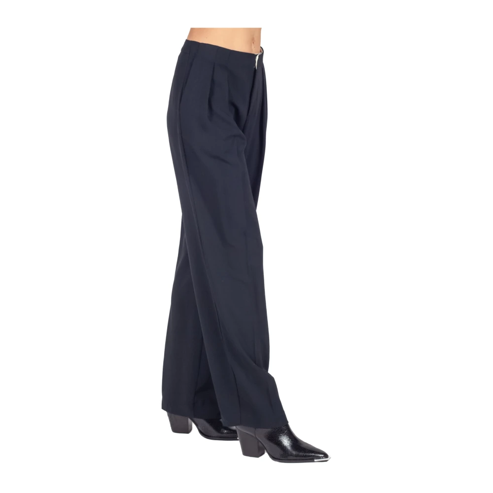 Liviana Conti Zwarte Dubbel Geplooide Peg Broek Black Dames