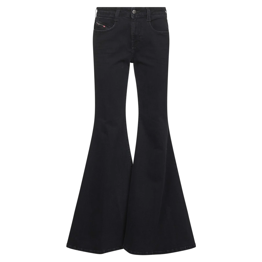 Diesel Women's Black Flare Jeans, W26, Flared Slim Leg Jeans