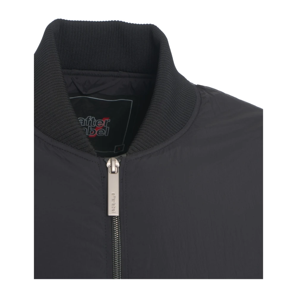 Afterlabel Zwarte Gewatteerde Bomberjas Ss25 Black Heren