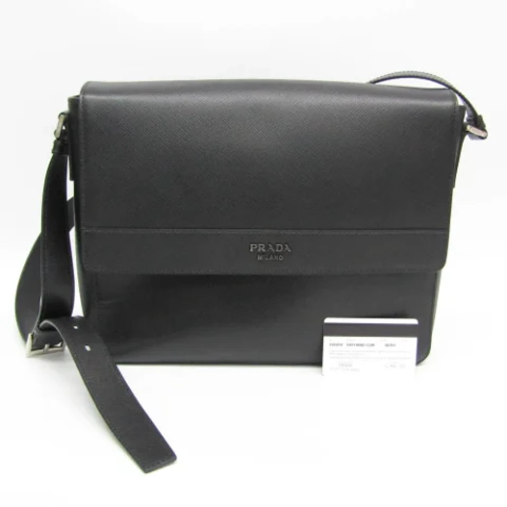 Prada Vintage Pre-owned Leather prada-bags Black Heren
