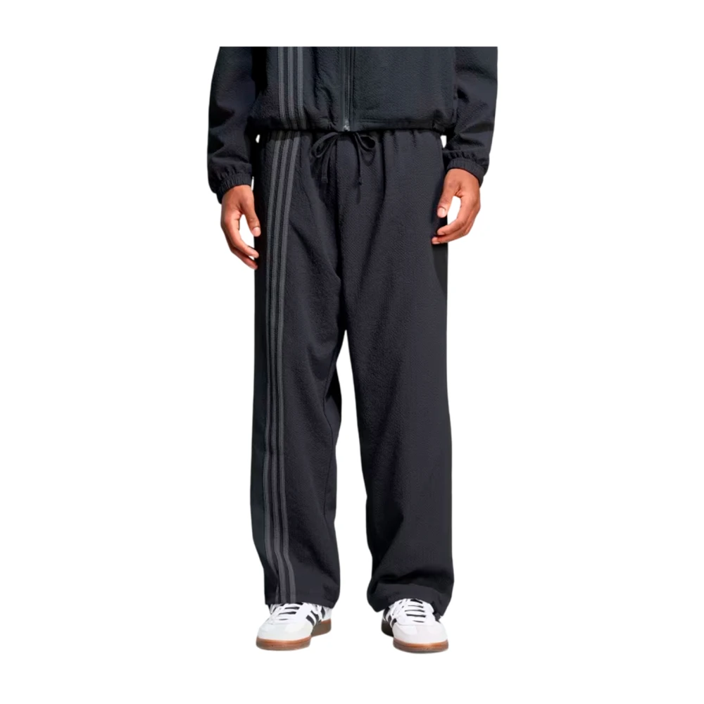 Adidas Seersucker Casual Broek voor Dagelijkse Stijl Black Heren
