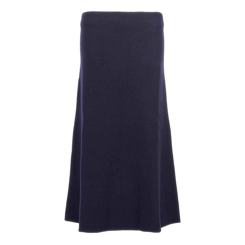 Jil Sander Women's Blue Midi Skirts, M, Long Wool Skirt