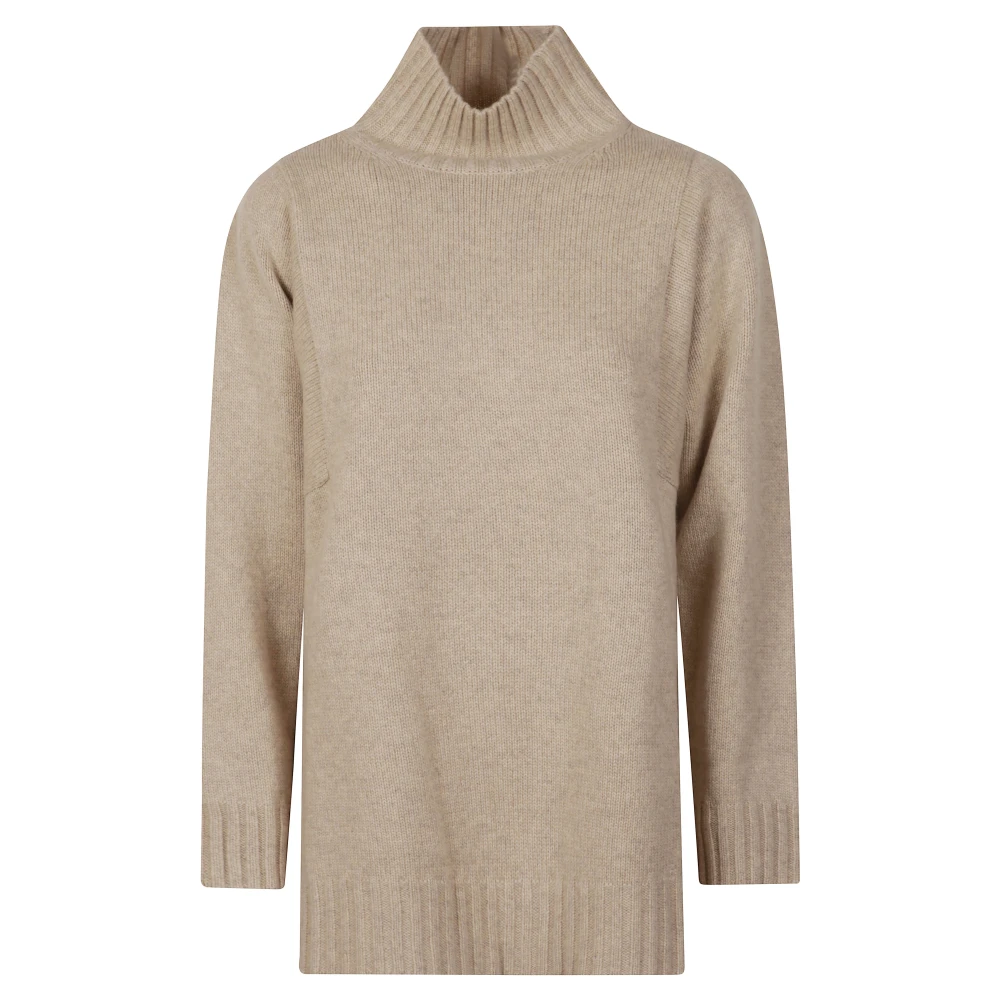Max Mara Beige Aceti Oversized Turtleneck - Female - Turtlenecks - S - Knitwear