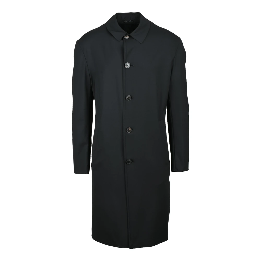 Emporio Armani Mannelijk Zwart Jassen Heren, M, Wol, Wollen Trenchcoat