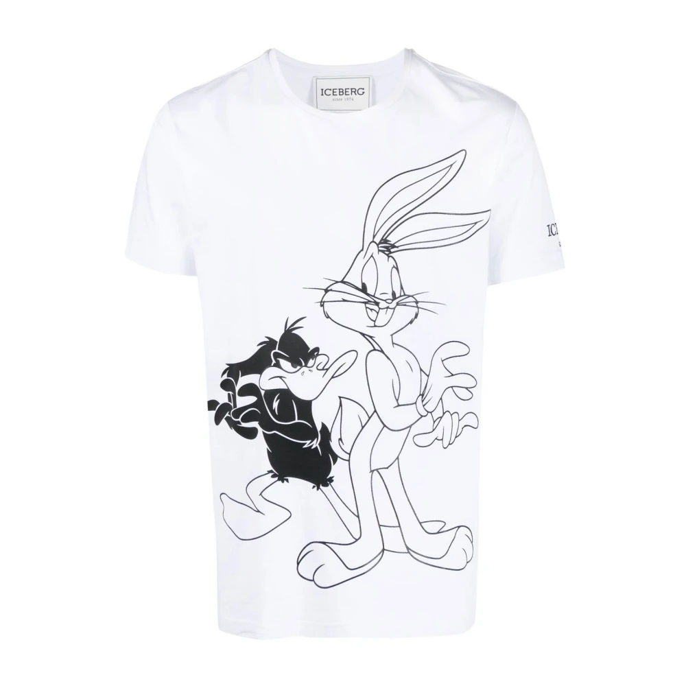 Iceberg Bugs Bunny Cartoon Print Tee White, Herr