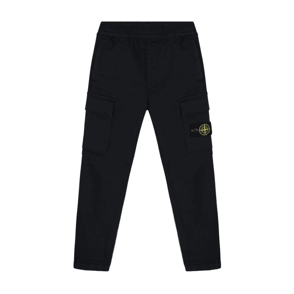 Stone Island Boys Black Sweatpants, 14 Y, Logo Badge Trousers