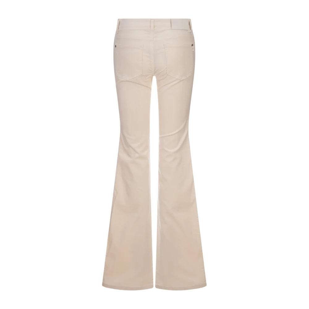 Ermanno Scervino Witte Corduroy Flare Broek Beige Dames