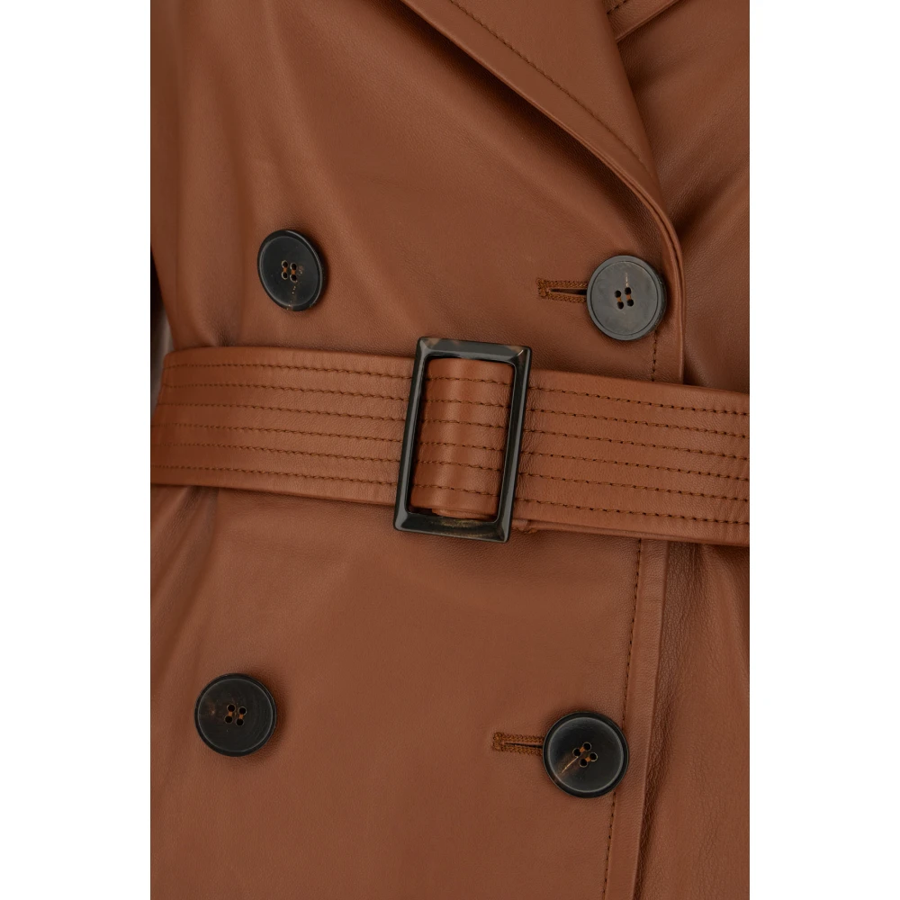 Max Mara Studio Leren Jassen en Schoenen Collectie Brown Dames