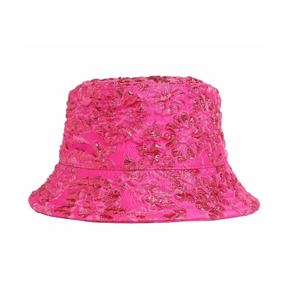 Valentino Garavani Fuchsia Bloemen Jacquard Polyester Hoed Pink Dames