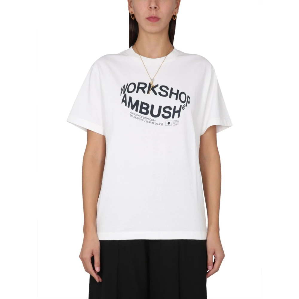 Ambush Women's White Workshop Graphic T-Shirt