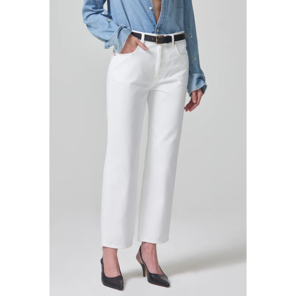 Citizens of Humanity High Rise Rechte Been Jeans White Dames