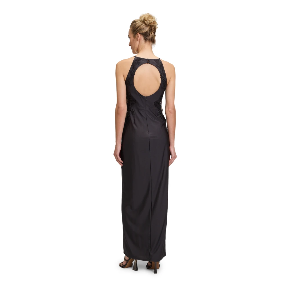 Vera Mont Elegant Avondjurk met Kant Black Dames
