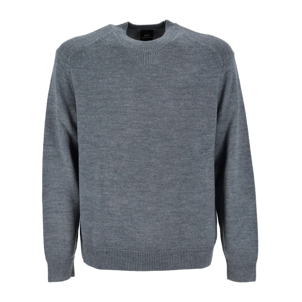 Armani Exchange Men's Gray Round-Neck Knitwear, L, Stylish Zm1f-Zm1lz Shirt In Col. 39Ab