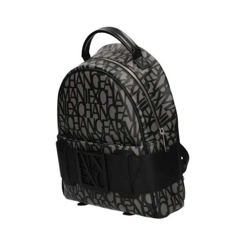 Armani Exchange Katoenen Rugzak met Meerdere Compartimenten Black Dames