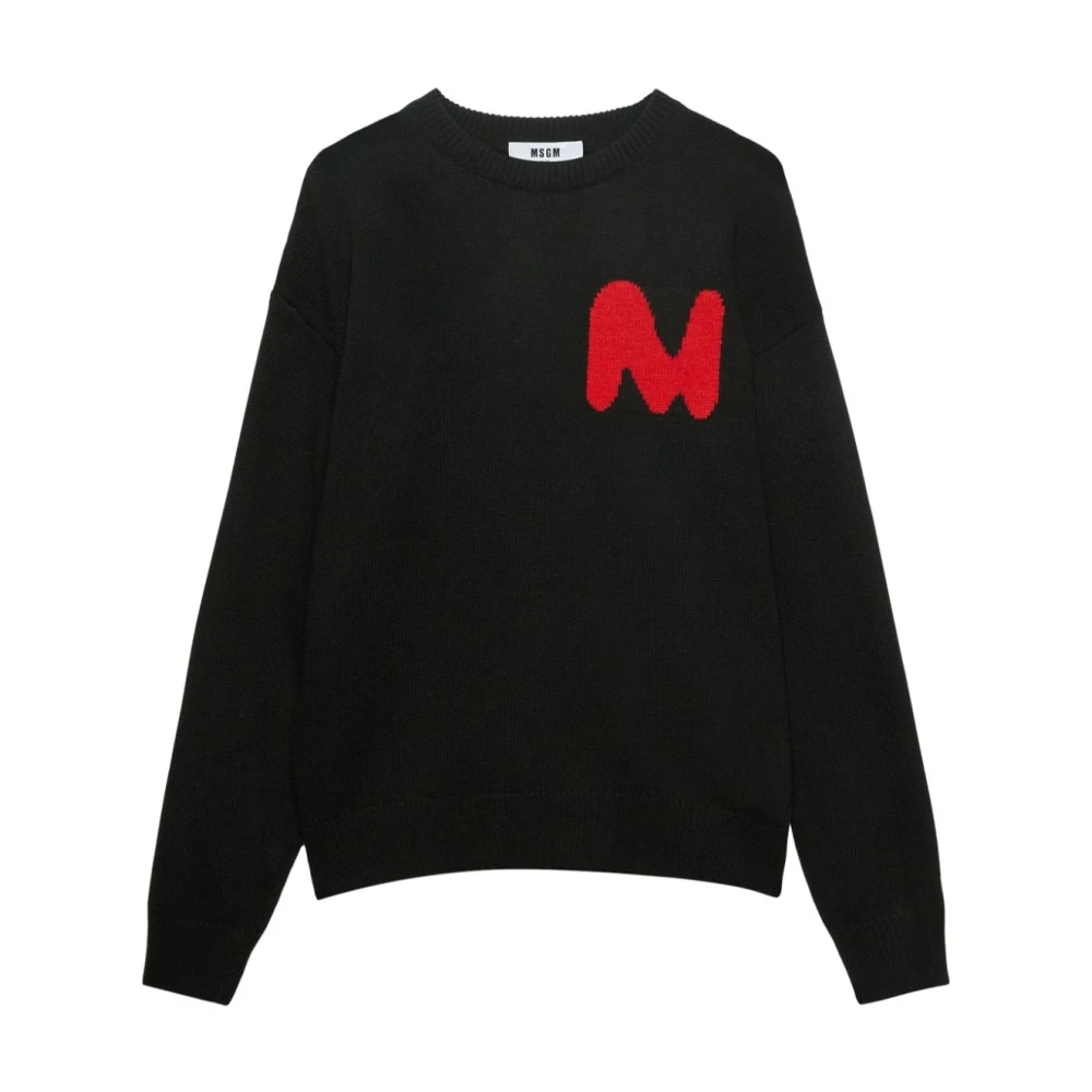 Msgm Zwarte Gebreide Kleding voor Mannen Aw24 Black Heren