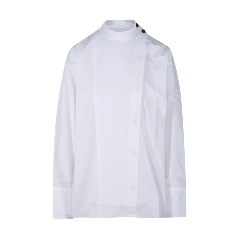 Studio Nicholson Optisch Wit Asymmetrisch Shirt White Dames