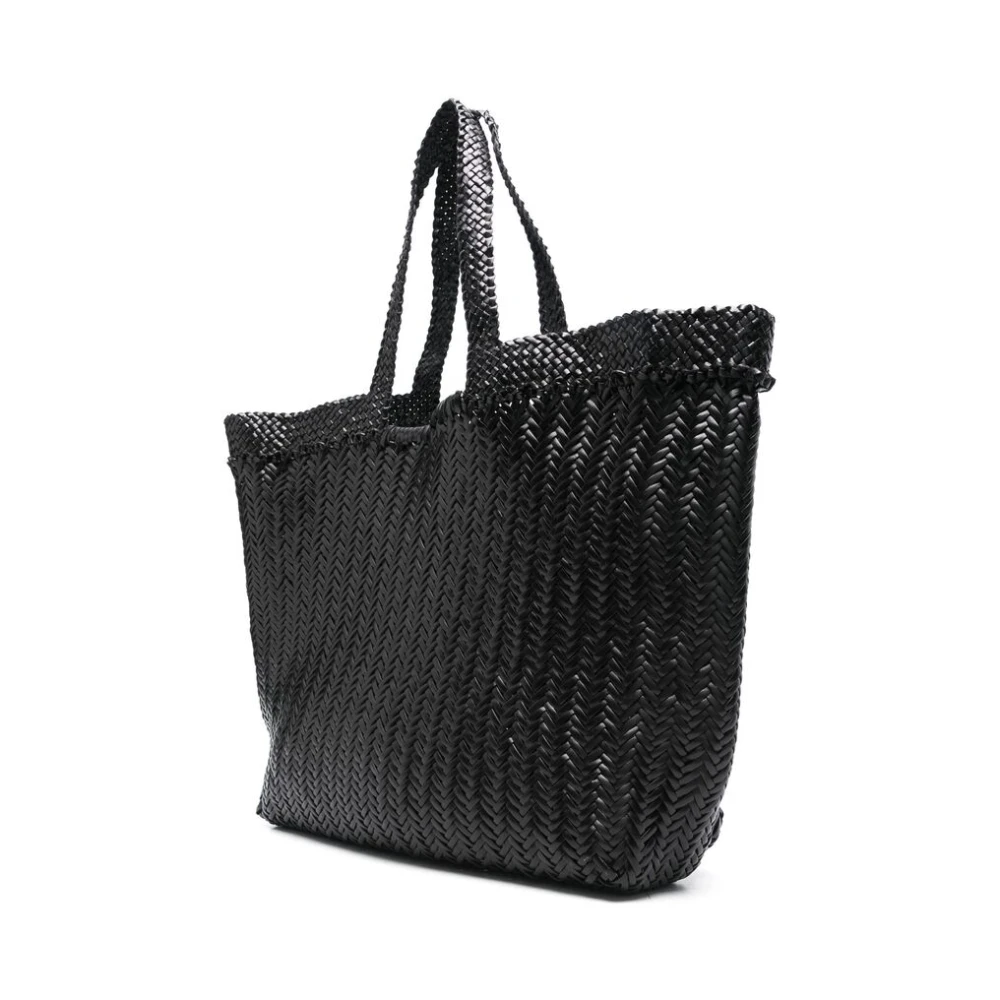 Dragon Diffusion Zwarte Geweven Leren Tote Tas Black Dames