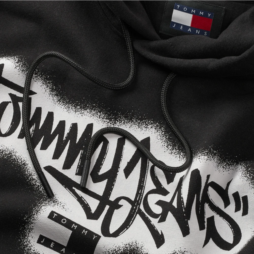 Tommy Jeans Hoodie Zwart Katoen Polyester Black Heren