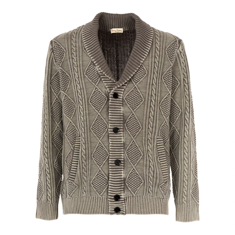 Cashmere Company Heren V-hals Cardigan Trui Gray Heren