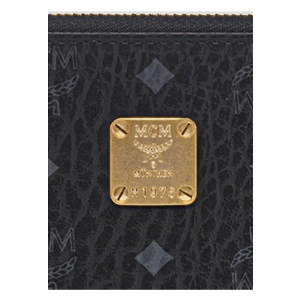 MCM Aren Pouch in Visetos met polsband Black Dames