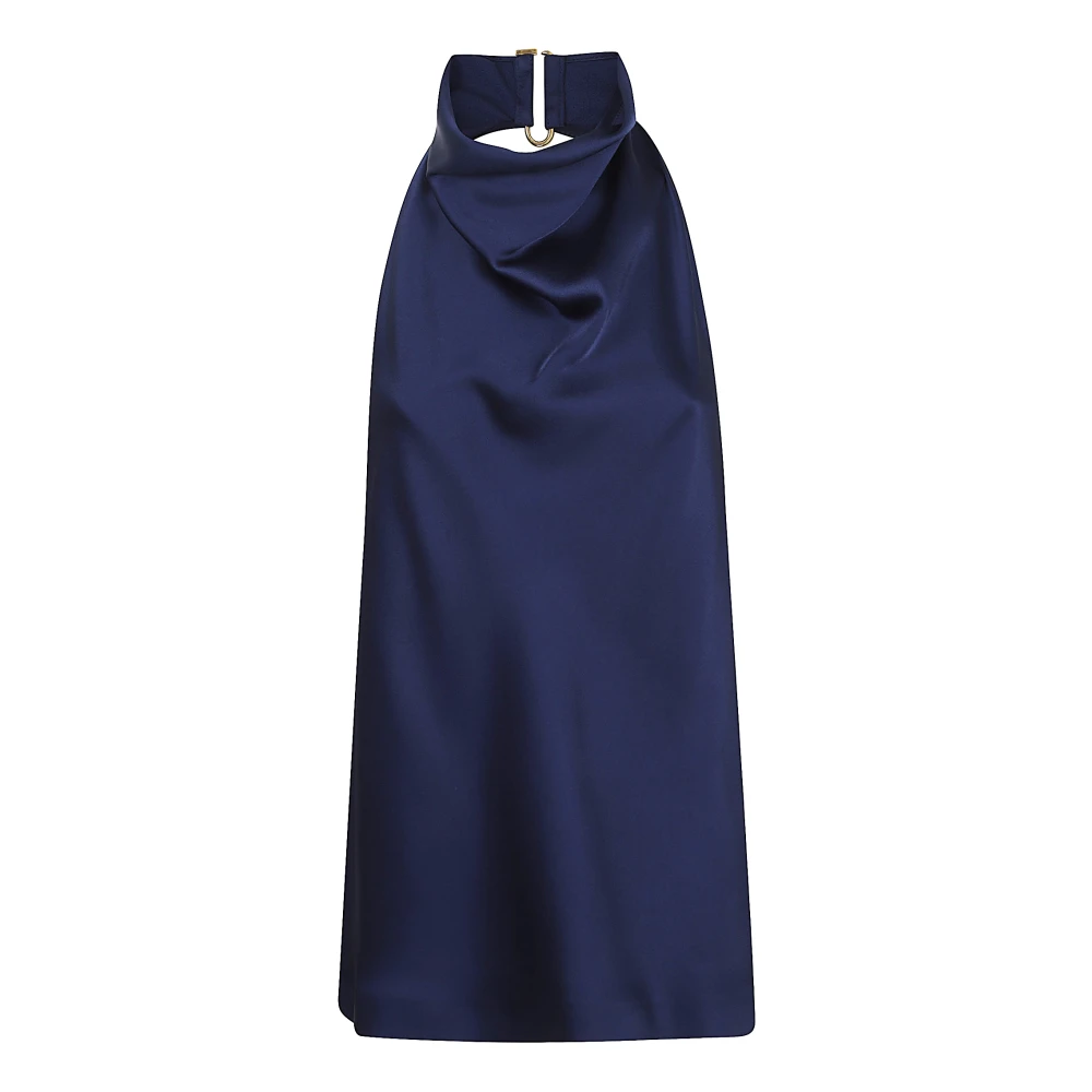 Stella Mccartney Femme Bleu - Satin Halterneck Top - Tops - Taille: 34 Fr