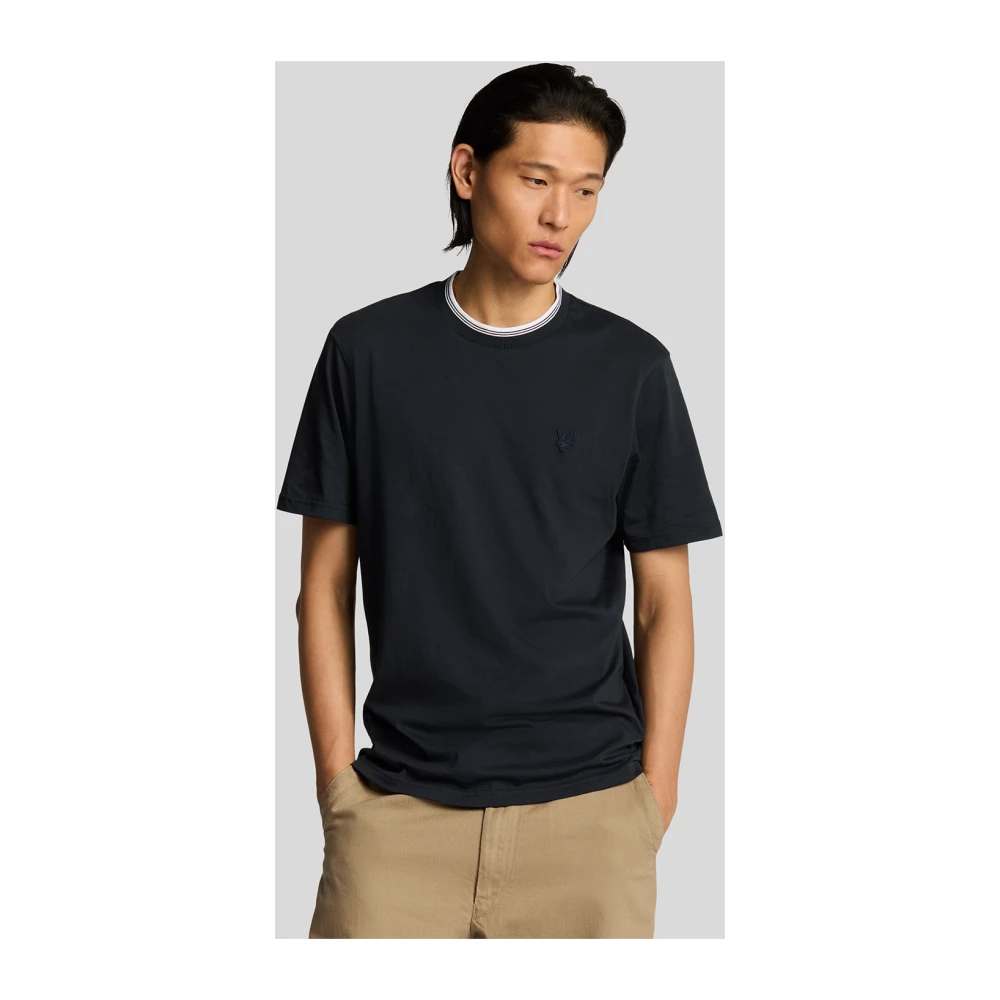 Lyle & Scott SS T-shirts Tipped Superfine T-shirt Brown Heren