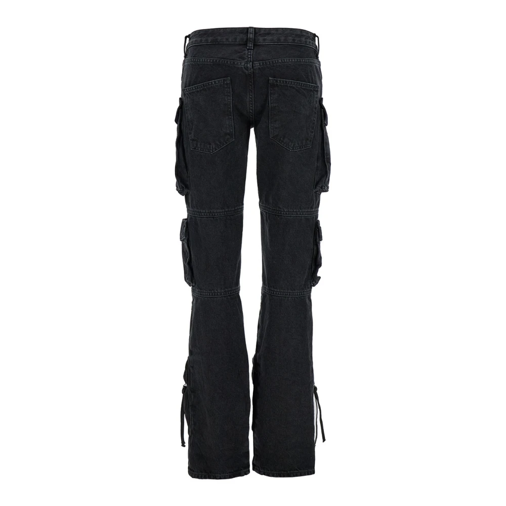 The Attico Zwarte Cargo Jeans Met Lage Taille Black Dames