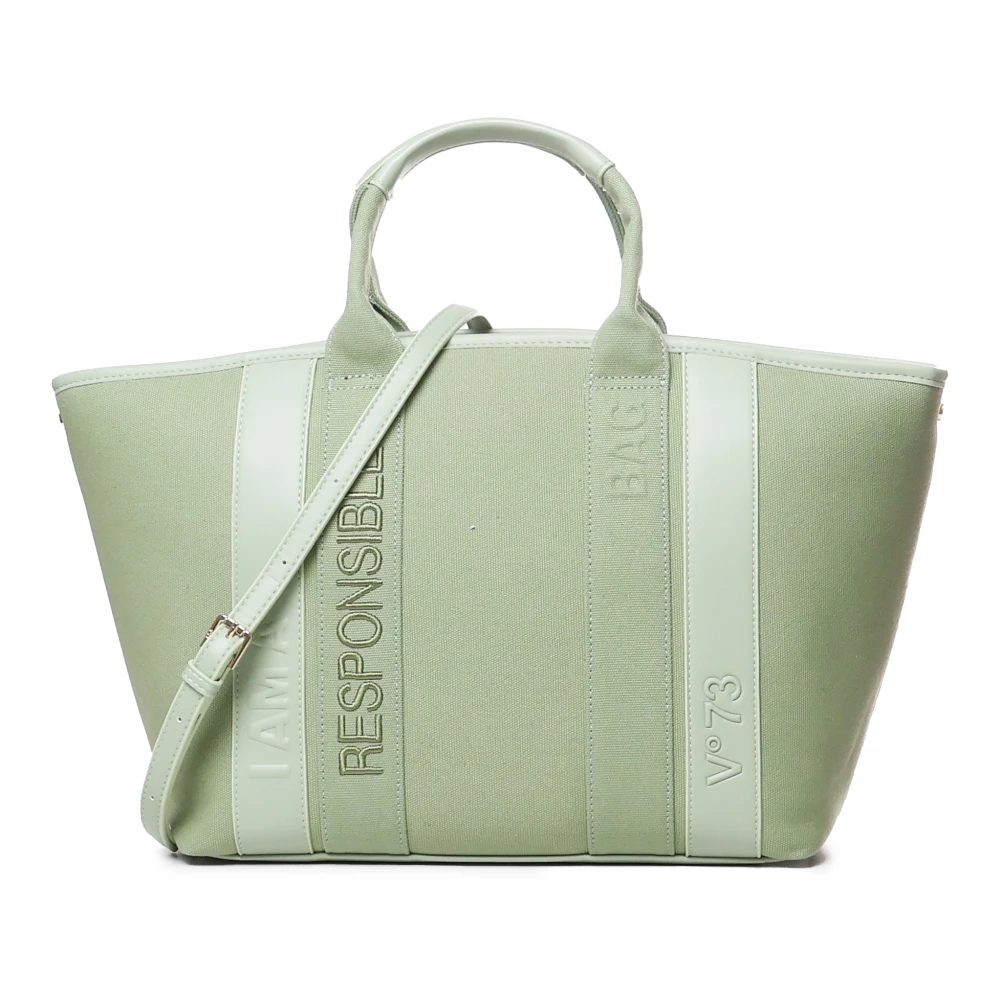V73 Canvas Winkel Tas met Muntvak Green Dames