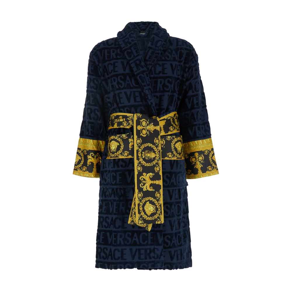 Versace Unisex Bleu Vêtements De Nuit Et De Détente, Taille: Xl I Love Baroque Bathrobe