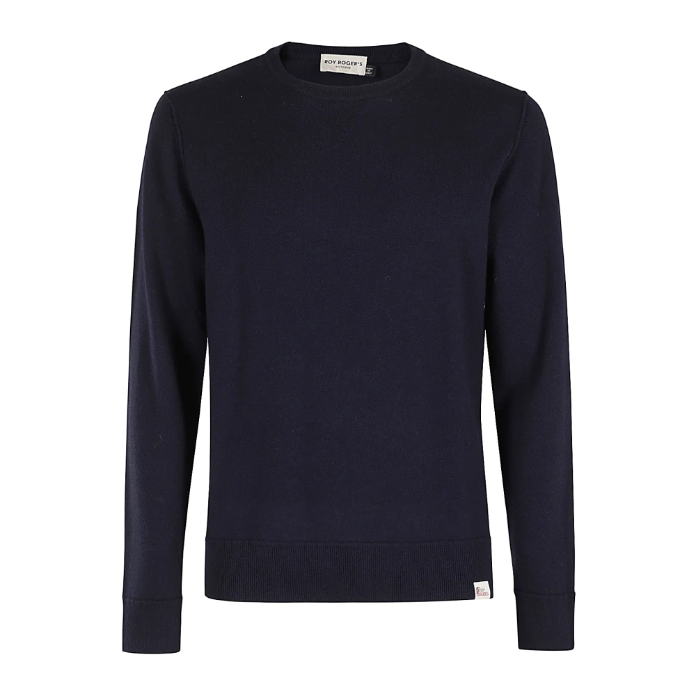 Roy Roger's Wollen Sweatshirt Snit Stijl Blue Heren