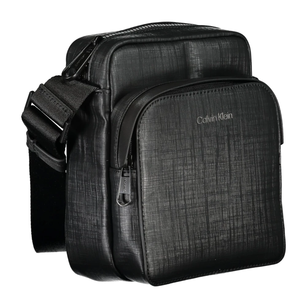 Calvin Klein Zwarte Heren Schoudertas Contrast Details Black Heren